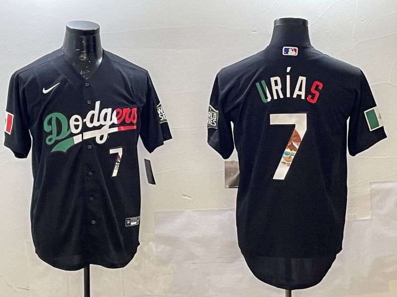 Men Los Angeles Dodgers #7 Urias Black Fashion 2025 Nike MLB Jersey style 7->los angeles dodgers->MLB Jersey